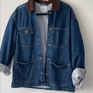 OFFLINE Men's Denim Jacket with Brown Collar